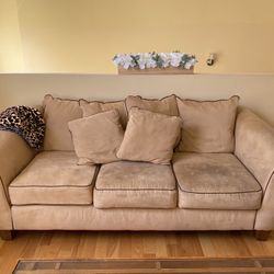 COUCH SET WITH TABLES $1200 FREE MEDIA CENTER