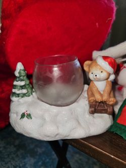 Christmas Around the World Sledding Teddy Votive