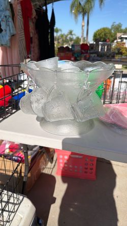 Glass punch bowl