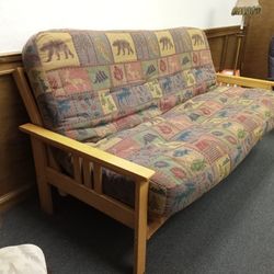 Extra Thick Super Comfy Futon Bed Couch... Bear Fish Deer Trees Theme
