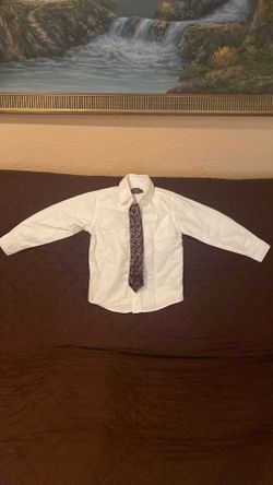 Boys Van Hausen white shirt with two ties included 5/6
