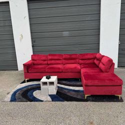 Nice Red ❤️ L Sectional Sofa FREE DELIVERY 🛻💨