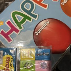 Happy Birthday Chart And Erasers 