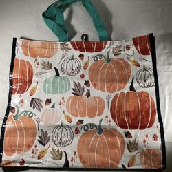 Large Cute Pumpkin Tote Bag Fall Halloween