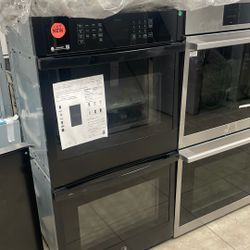 Ge Dobuble Electric Convection Wall Oven Black 
