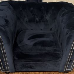 Velvet Tufted 3 Seater Sofa & 1 Arm Chair