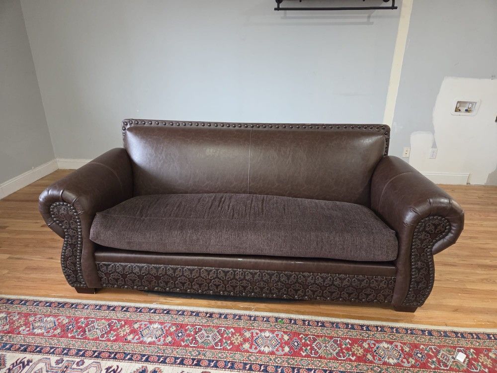 Set Of Italian Leather Couches, 3 Seater & 2 Seater