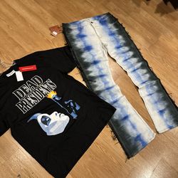 New stacked jeans new shirt