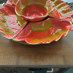 Vintage lazy Susan And Relish Tray
