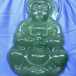 Burmese icy type A jadeite jade pendant Peaceful lucky Kwanyin.