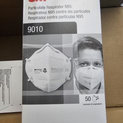 3M 9010 N95 Particulate Respirator Dust Mask  50 Pieces $25 Firm Brand New 
