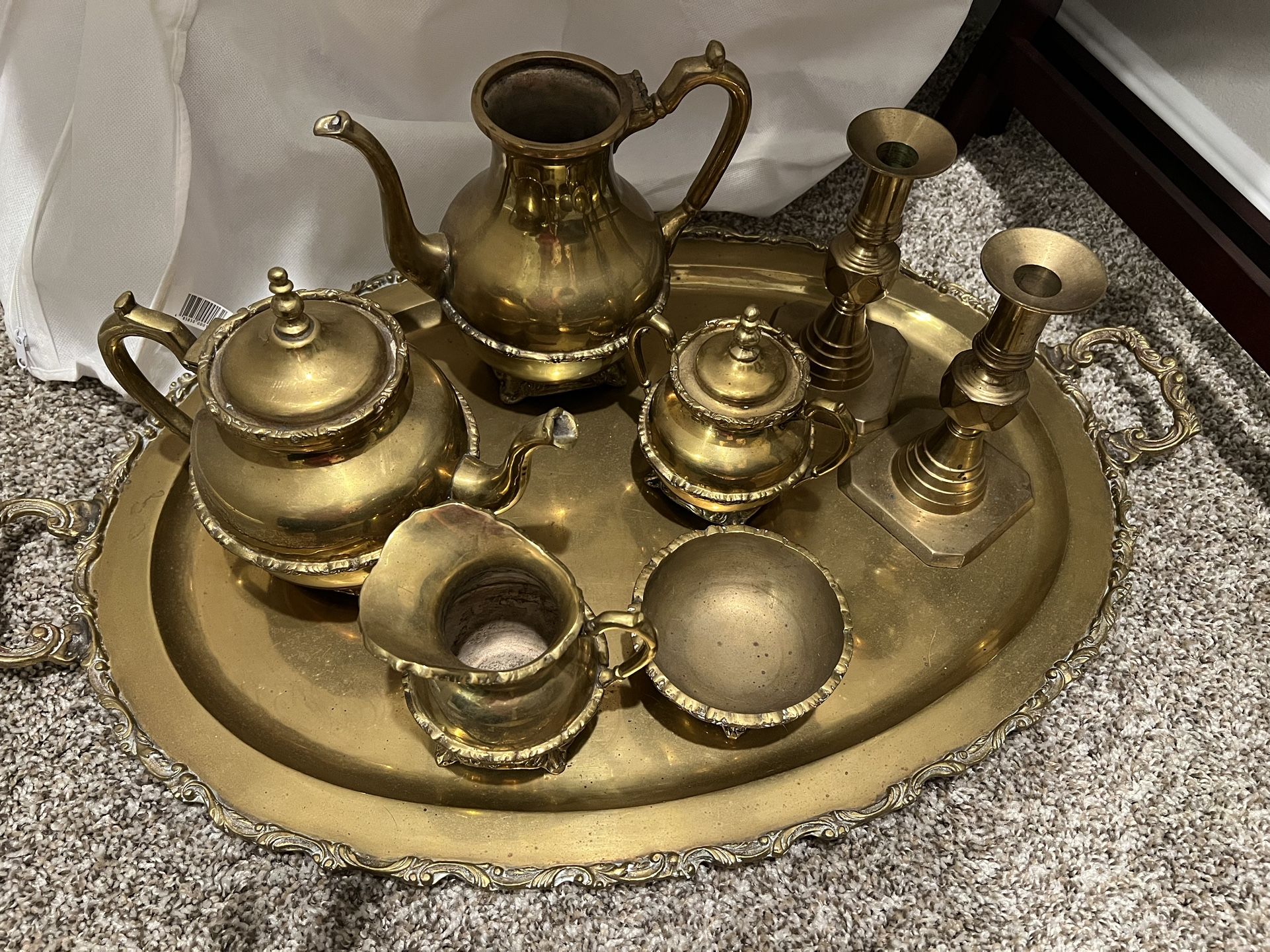 Vintage brass Tea/coffee Serving Set