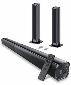Sound Bar, 80W SoundBar For Smart TV, Bluetooth 5.3 Soundbars, 2 In 1 Detachable Home Speaker Bass Effect, Home Theater Surround Sound, ARC/Optical/AU