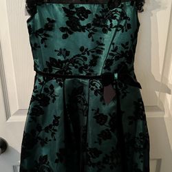 Little Girl’s Emerald Green & Black Dress