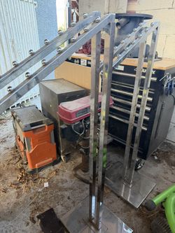 Two 2-arm Adjustable Clothing Racks