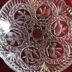 Vintage Hofbauer The Byrdes Collection 13 “ Crystal Bowl 