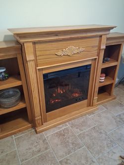 Electric Fireplace With Bookcases 