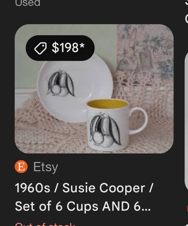 1960 Tea Cups And Saucers