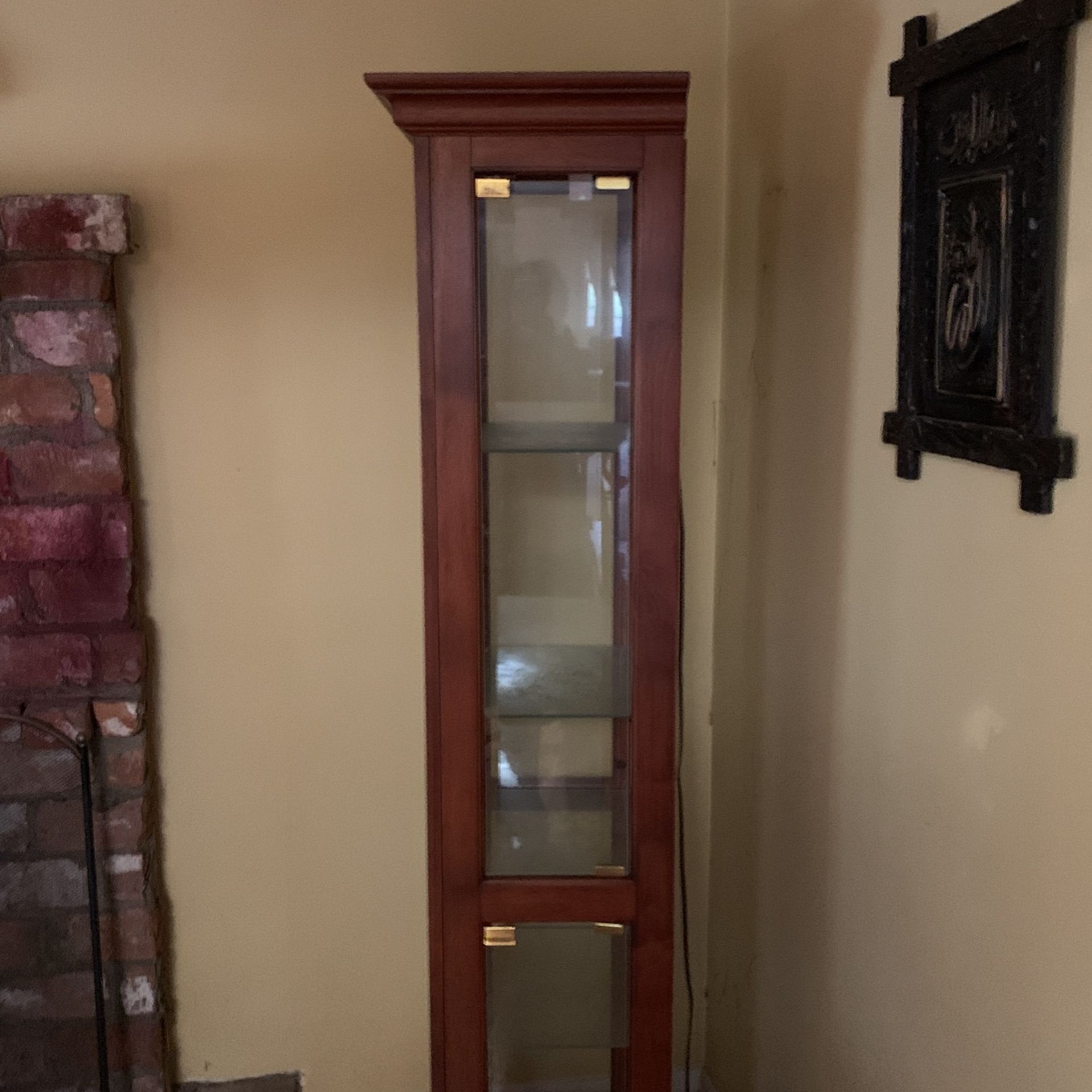 Dark Solid Wood Curio Cabinet Thomas Ville