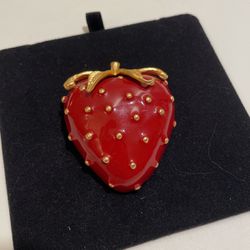 Monet Strawberry Brooch 