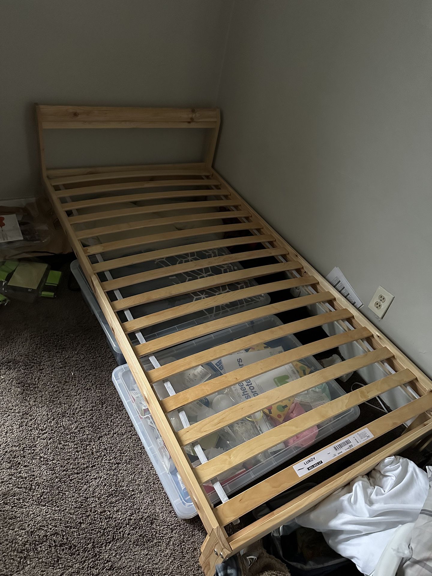 Ikea Neiden twin bed frame and Tulo mattress