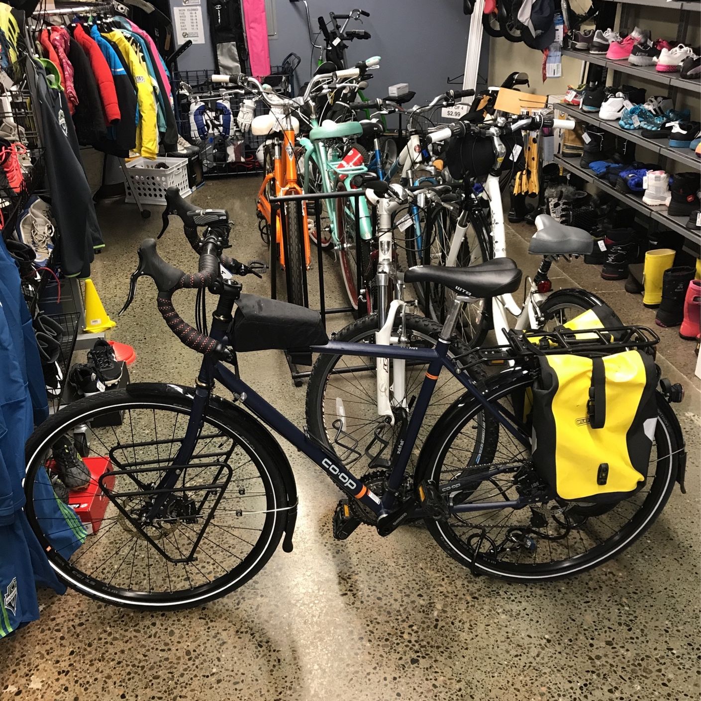 REI ADV Steel Touring Road Bike Lights Panniers for Sale