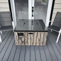 Gas Fire pit Table with cover 40”Square By 24” Tall