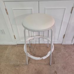 Brand New 30" Bar Stool - White Faux Leather - Only 1 Stool