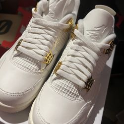 Nike Air Jordan 4 Retro Metallic Gold Women's Size 6.5