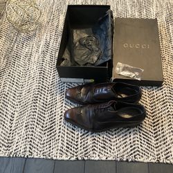 Gucci Brown/Black Men’s 9.5D Wingtip Dress Shoes