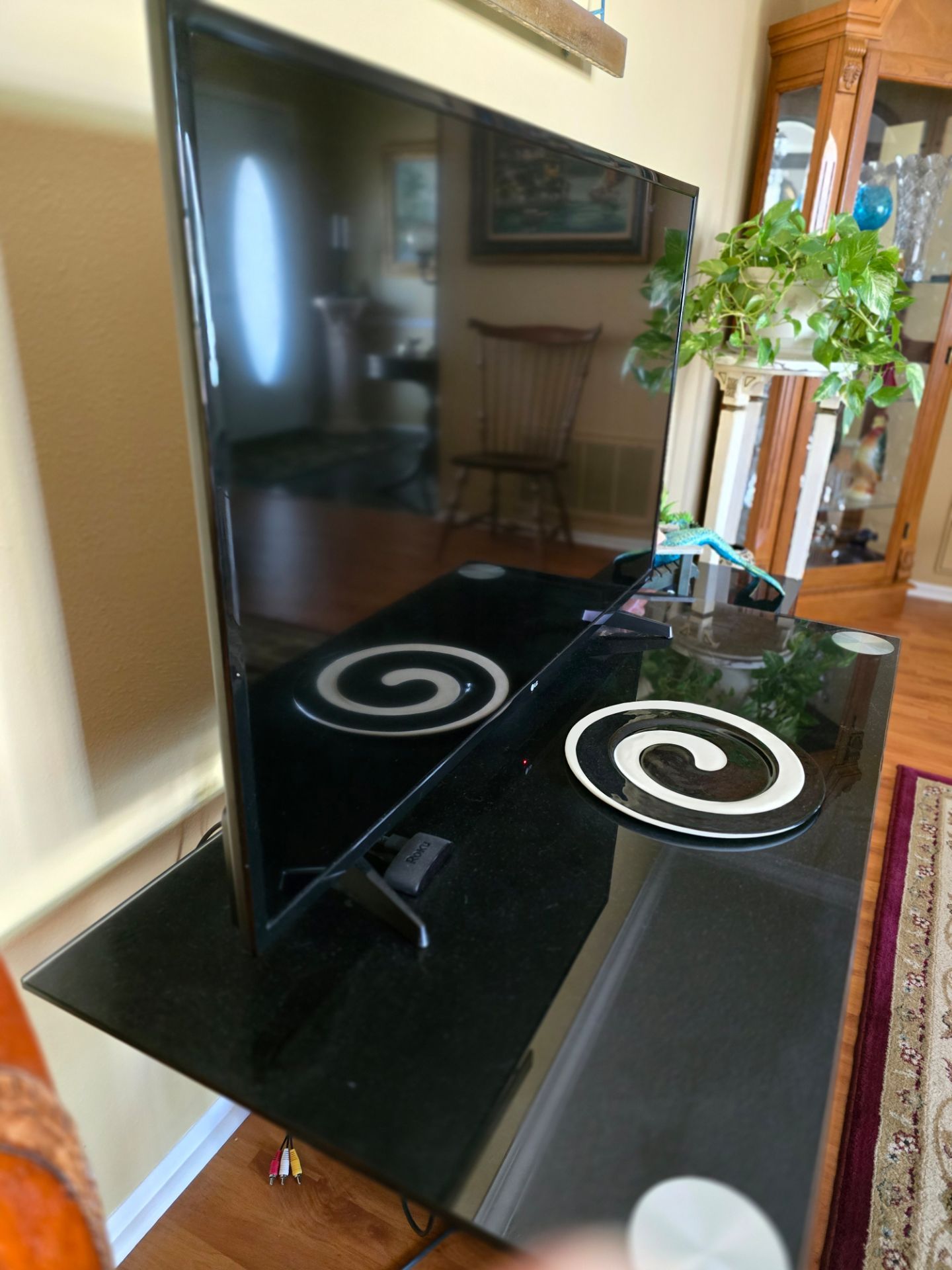 Chrome & Black Glass TV Stand