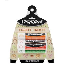 ChapStick Toasty Treats Lip Balm 4 Pack Cinnamon Gingerbread Candy Cane Apple