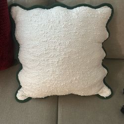 White And Green Throw Pillow