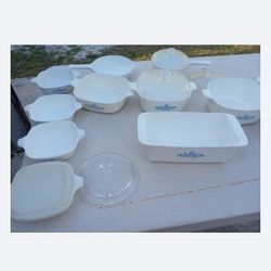 Vintage 1960's Corning Wear" Blue Cornflower"