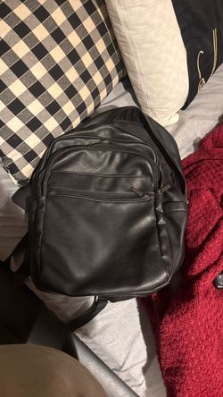 All black, leather  Bugatti backpack