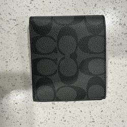 Brand New/Original - Coach - Compact Id Wallet In Signature Canvas 