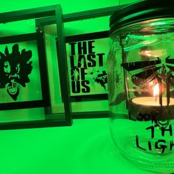 The Last Of Us And Beetlejuice 7x7 Frame And Tea Light Candle Holder. Halloween Decor, Home Decor  