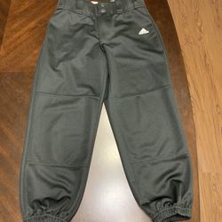 Adidas Boys' Triple Stripe Traditional Baseball Pants - Youth small (Black)