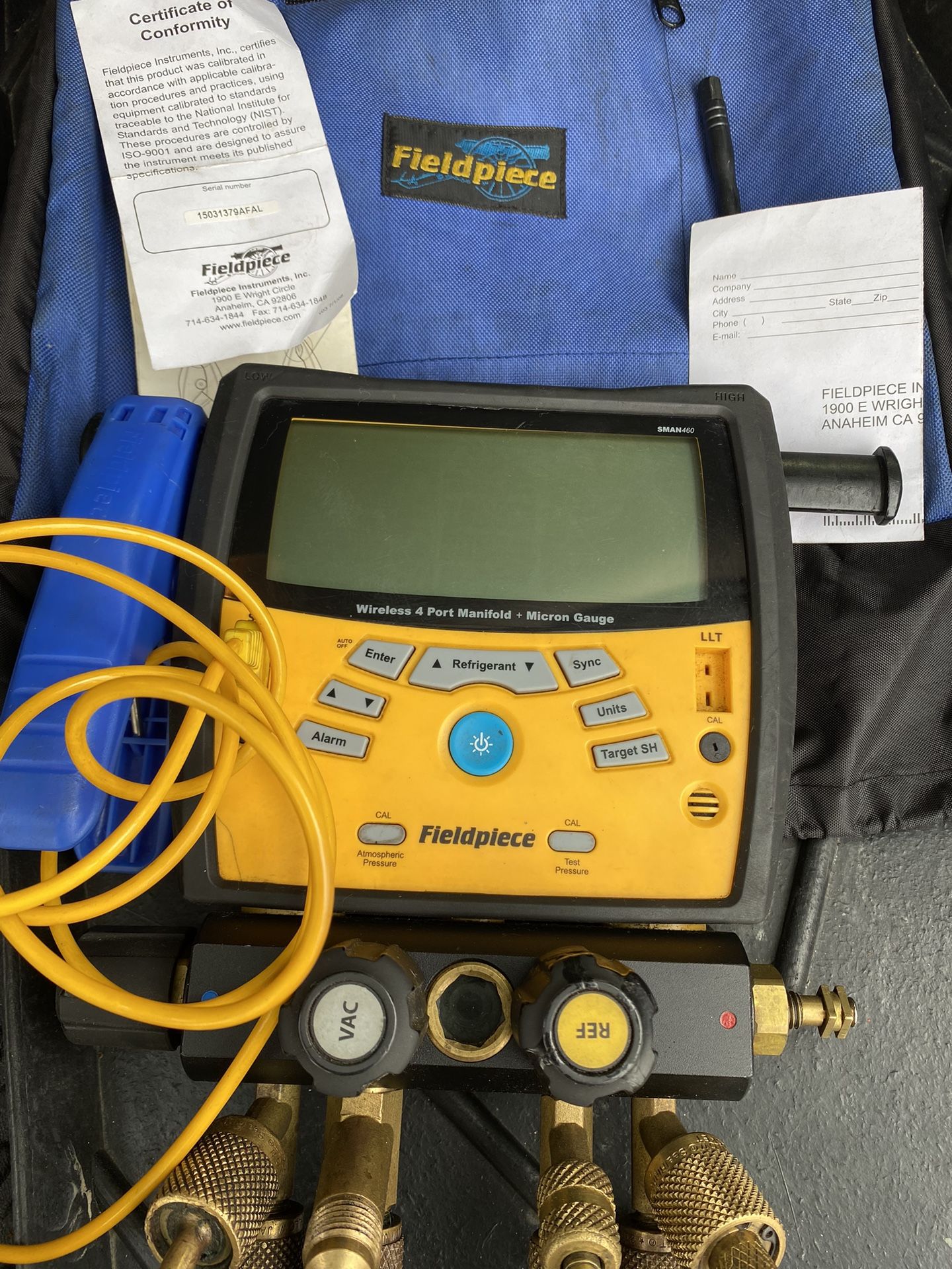 Fieldpiece SMAN460 Wireless 4-Port Digital Manifold - Micron Gauge