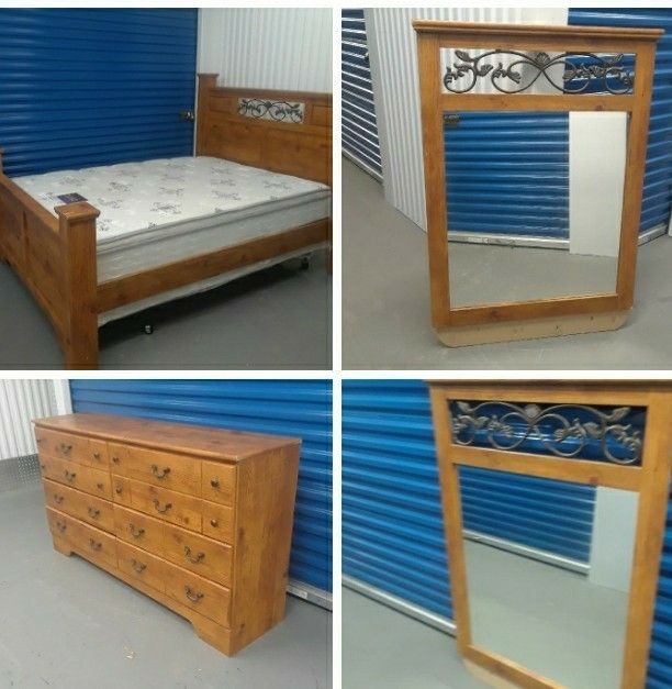 Wooden dresser and queen bedroom set