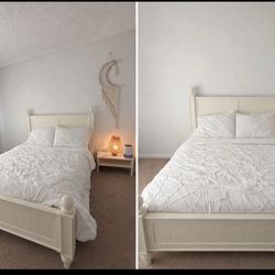 White Full Bed Frame & Mattress