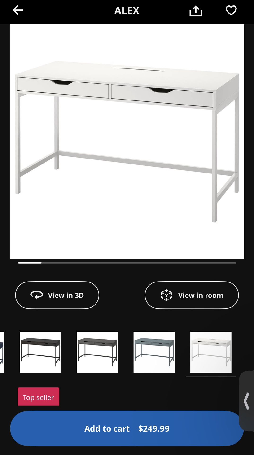 Ikea Alex Desk White 