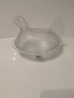 Glass Hen Dish