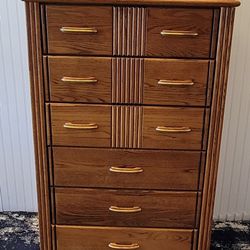 GORGEOUS WOODEN TALL DRESSER WITH HIDDEN JEWELRY SPOT