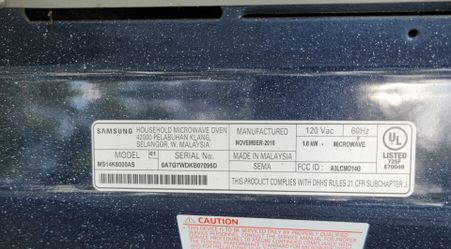 Samsung Microwave Glass Turntable Plate & Roller Ring 13.5–14" MS14K6000AS