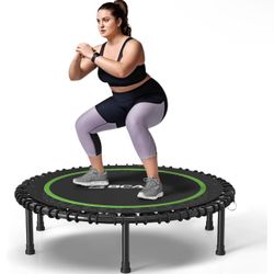 Foldable Mini Trampoline, 40" Fitness Trampoline with Durable Bungees