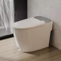 Wholesale and retail all-in-one elongated toilet with cleaning function, ADA comfortable seat height, foot flush, 1.0GPF Button W10V，Gray