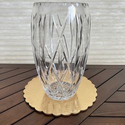 Vintage Clear Cut Lead Crystal Flower Vase 9 3/4” Crystal Vase