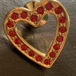 Avon Vintage Red Heart Rhinestone Pin