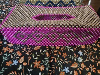 Hand Made Beads Tissue Box